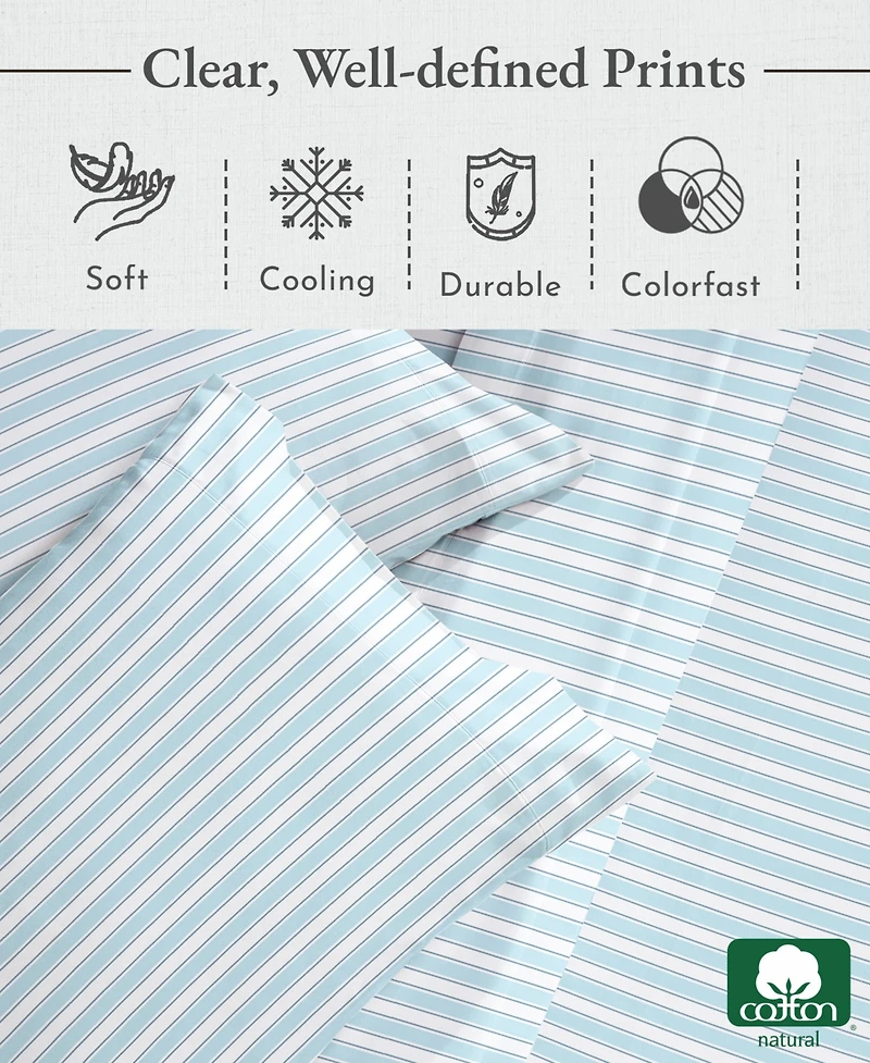 400 Thread Count 100% Cotton Printed Sheet Set - California Design Den