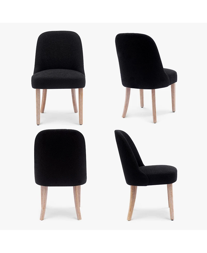 Mid-Century Modern Upholstered Boucle Dining Chair (Set of 4)