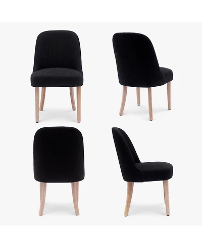 Mid-Century Modern Upholstered Boucle Dining Chair (Set of 4)