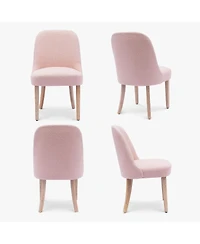 Mid-Century Modern Upholstered Boucle Dining Chair (Set of