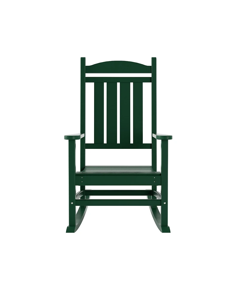 WestinTrends 3 Piece Outdoor Porch Rocking Chairs with Round Side Table Set