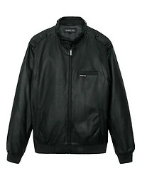 Members Only Men's Faux Leather Iconic Racer Jacket