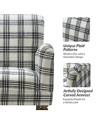 Rossella Contemporary and Classic Armchair with Solid Wood Legs