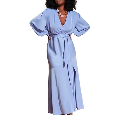 Eloquii Women's Plus Satin Maxi Dress