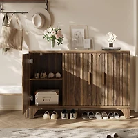 Sugift Modern Farmhouse Tv Stand, 2-Door Tv Cabinet for Tv up to 65"