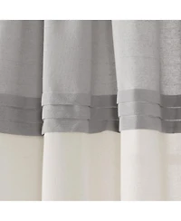 Lush Decor Farmhouse Faux Linen Colorblock Pleated Window Curtain Panels