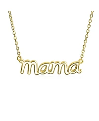 Bling Jewelry Name Plated Talk Station Pendant Mama Word Necklace Mother Wife Sterling Silver