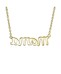 Bling Jewelry Name Plated Talk Station Pendant Mama Word Necklace Mother Wife Sterling Silver