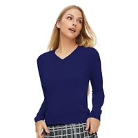 Bellemere Silk Cashmere V Neck Long Sleeves T Shirt