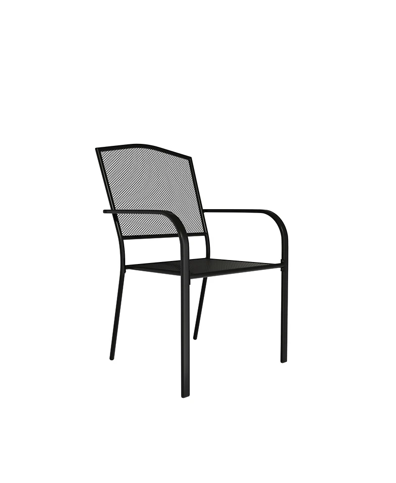 Mondawe 2Pcs Steel Mesh Chairs Balcony Mesh Dining Chair With Powder Coating