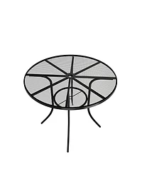 Mondawe Steel Mesh Table Round Circle Dining Table With Umbrella Hole For Patios