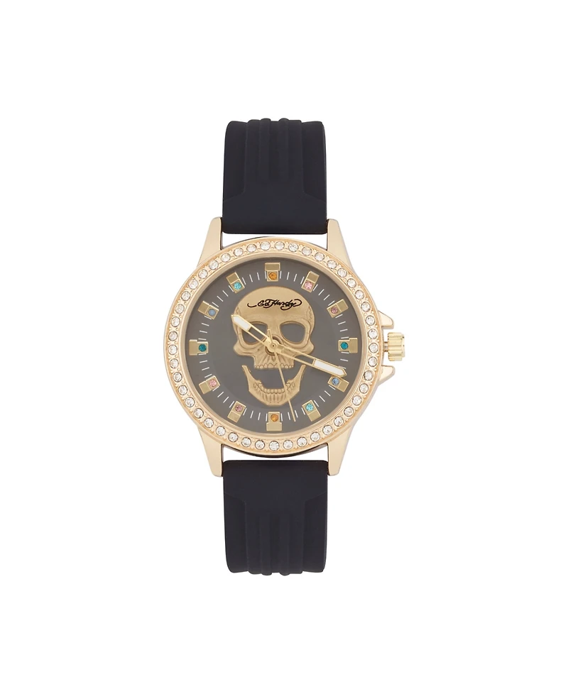 Ed Hardy Women's Quartz Matte Silicone Strap Analog Watch 38mm