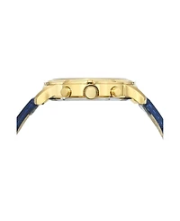 Porsamo Bleu Nyc Chrono Genuine Leather Gold Tone & Blue Men's Watch 1282BNYL