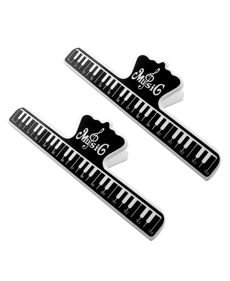 5 Core Music Sheet Page Holder 2PCS Black | Durable Plastic Music Score Fixed Clips - Mus Clip 2PCS