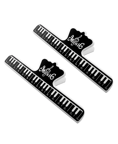 5 Core Music Sheet Page Holder 2PCS Black | Durable Plastic Music Score Fixed Clips - Mus Clip 2PCS