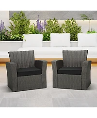 WestinTrends Outdoor Patio Furniture Seat Chair Square Cushions with Piping. Set of 2, 20" x 19"