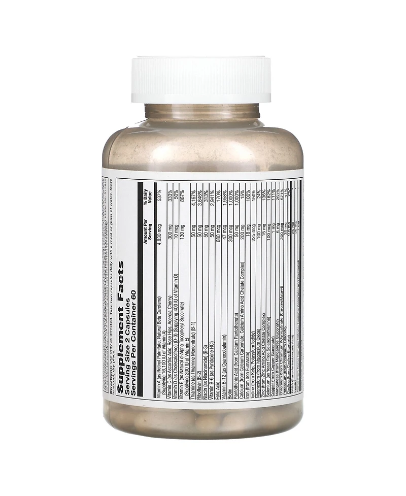 Solaray Twice Daily Multi Energy Multivitamin - 120 Capsules