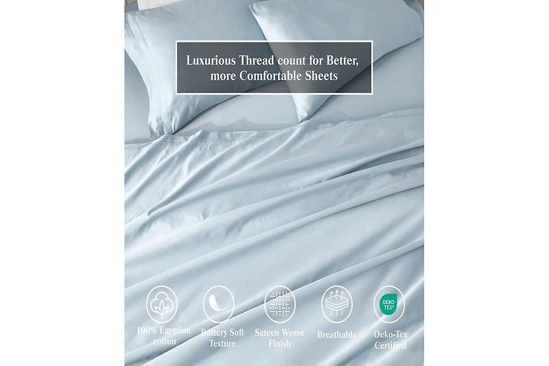 Superior 650-tc Egyptian Cotton Solid Deep Pocket Sheet Set