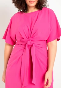Eloquii Plus Cross Front Flutter Sleeve Dress