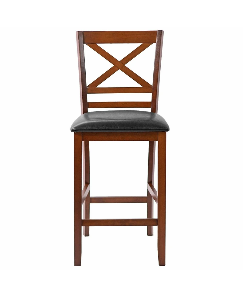 Set of 2 Bar Stools 25 Inch Counter Height Chairs