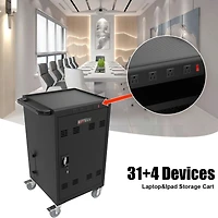 Streamdale Furniture Mobile Charging Cart And Cabinet For Tablets Laptops 35-Device