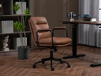 Streamdale Ergonomic Pu Leather Office Chair with Reclining Back