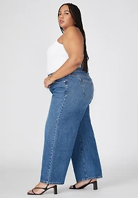 Eloquii Women's Plus The Yvette Rigid Wide Leg Jean
