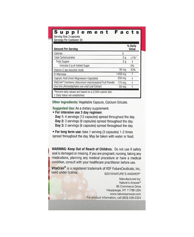 Nature's Answer Ut Answer - 90 Vegetarian Capsules