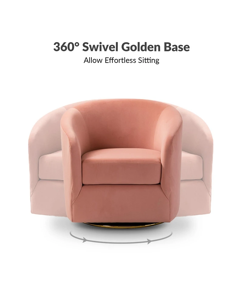 Swivel Accent Chair with Gold Metal Base for Living Room Nursery