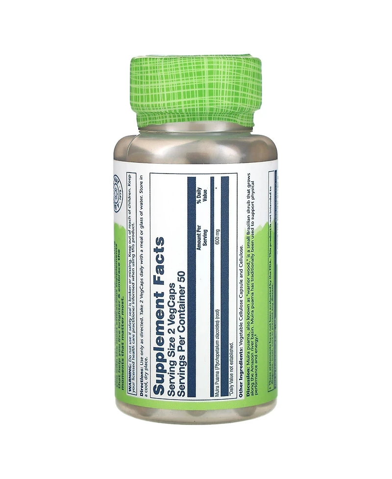 Solaray Muira Puama - 300 mg - 100 Capsules