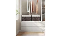 Decorative Rattan-Look Storage Basket with Cotton Liner and Carry Handles