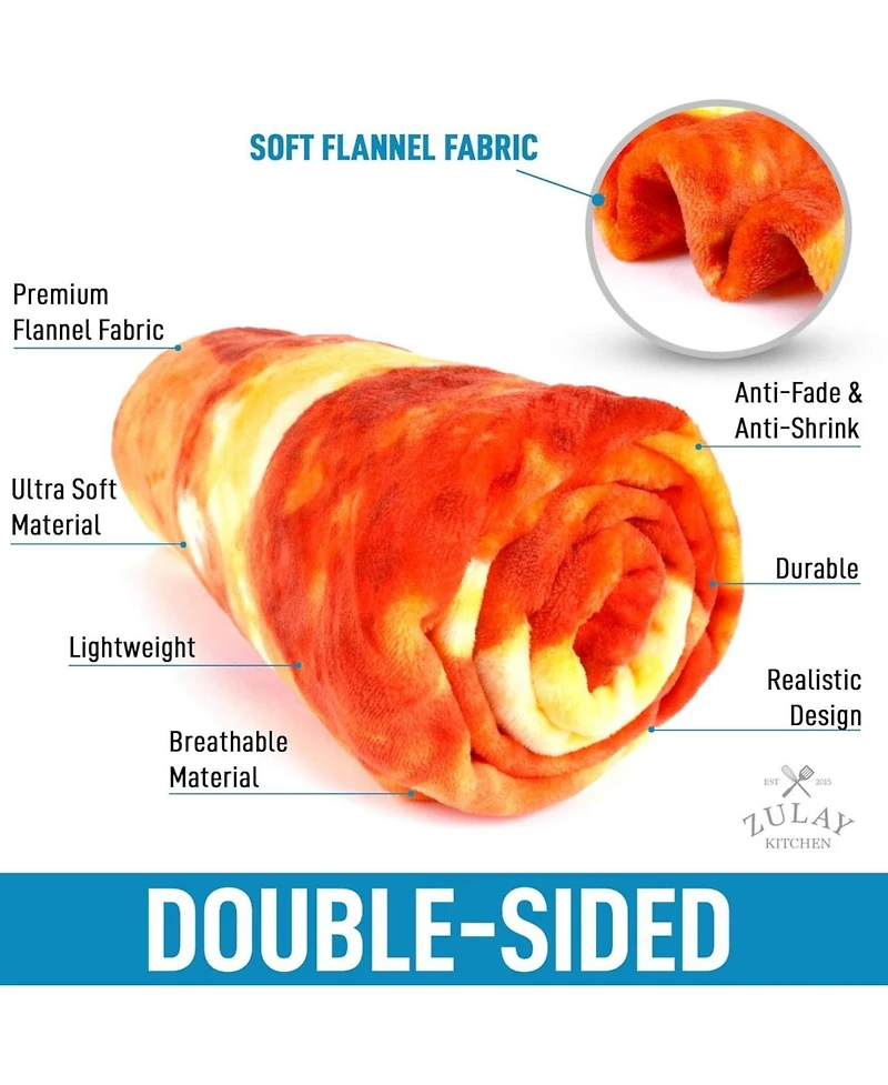 Zulay Kitchen Novelty Premium Soft Flannel Big Pizza Blanket