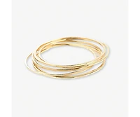 Ink + Alloy Katherine Rounded Bangles Brass