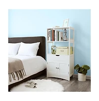 Slickblue Upper Shelves Bathroom Storage Cabinet White