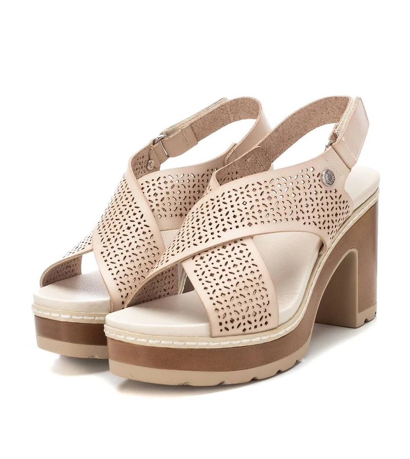 Women's Cross Strap Heeled Sandals By Xti