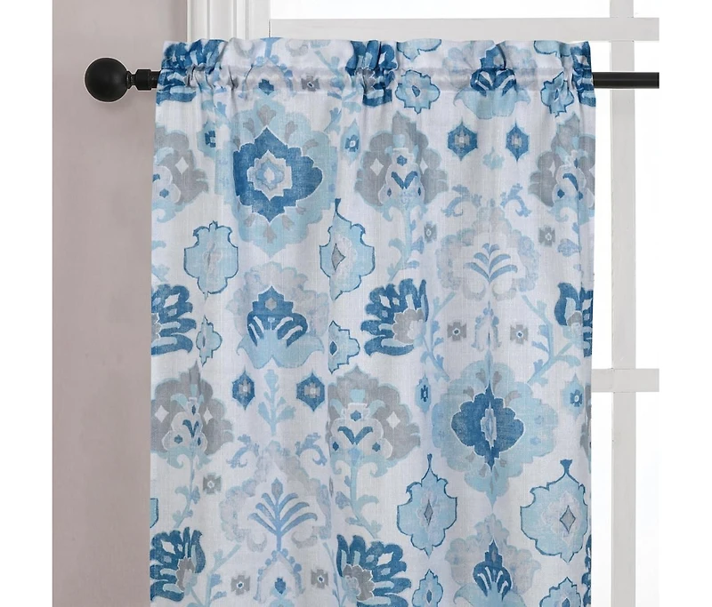 Kate Aurora Country Living Farmhouse 3 Pc Solid Cafe Kitchen Curtain Tier & Tucked Valance Set