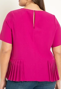 Eloquii Women's Plus Pleated Hem Top