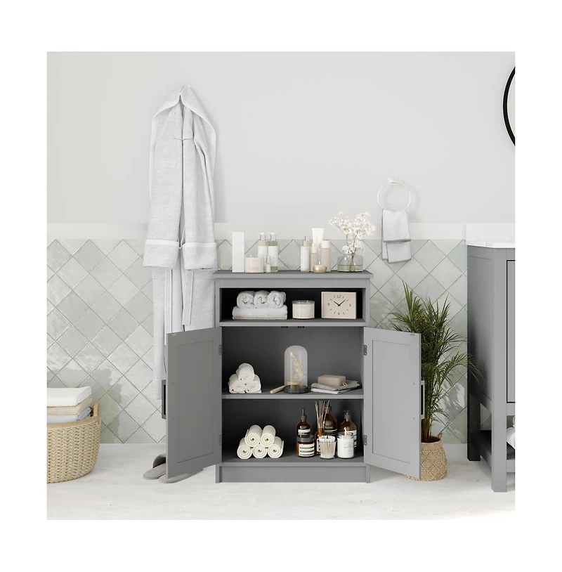 Merrick Lane Vigo Bathroom Storage Cabinet With Adjustable Shelf