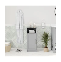 Merrick Lane Vigo Bathroom Storage Cabinet With Adjustable Cabinet Shelf, Upper Open Shelf, And Magnetic Closure Door