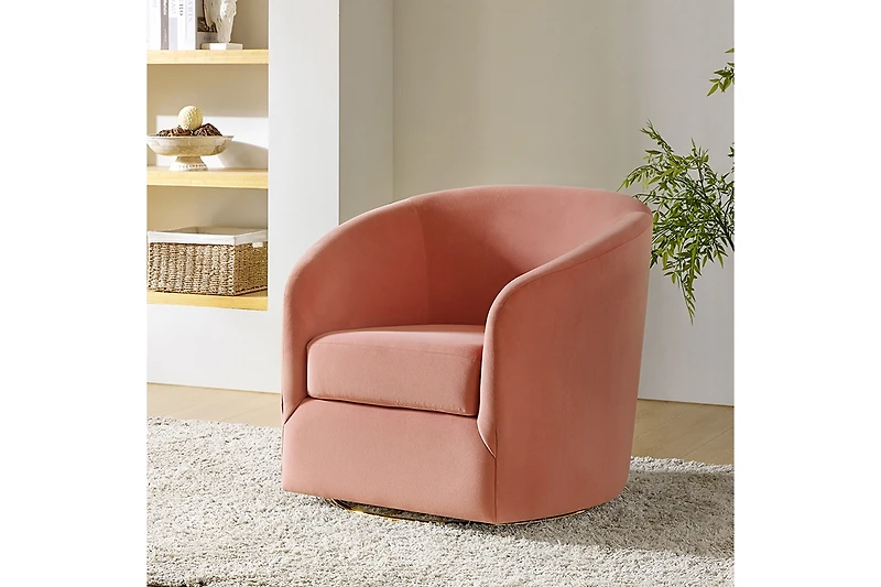 Swivel Accent Chair with Gold Metal Base for Living Room Nursery