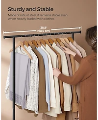 Slickblue Clothes Rack with Wheels, Garment Rack for Hanging Clothes with Shelf