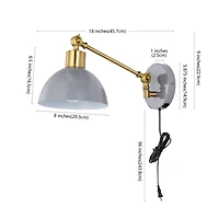 Jonathan Y Lisa Swing Arm Modern Midcentury Iron Usb Charging Port Led Sconce