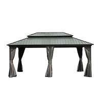12' X 18' Hardtop Gazebo, Aluminum Metal Gazebo