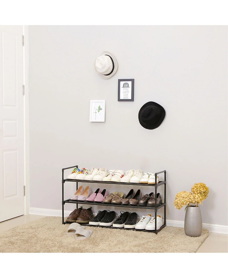 Slickblue 3-Tier Shoe Rack Metal Shoe Tower Shelf Storage Organizer Cabinet Hold up to 15 Pairs Shoes