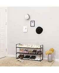 Slickblue 3-Tier Shoe Rack Metal Shoe Tower Shelf Storage Organizer Cabinet Hold up to 15 Pairs Shoes