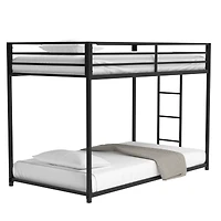 Streamdale Furniture Same as original B083124170 Adam Sturdy Twin over Twin Metal Bunk Black for Kids and Adult, Low Profile and Easy Climbing with St