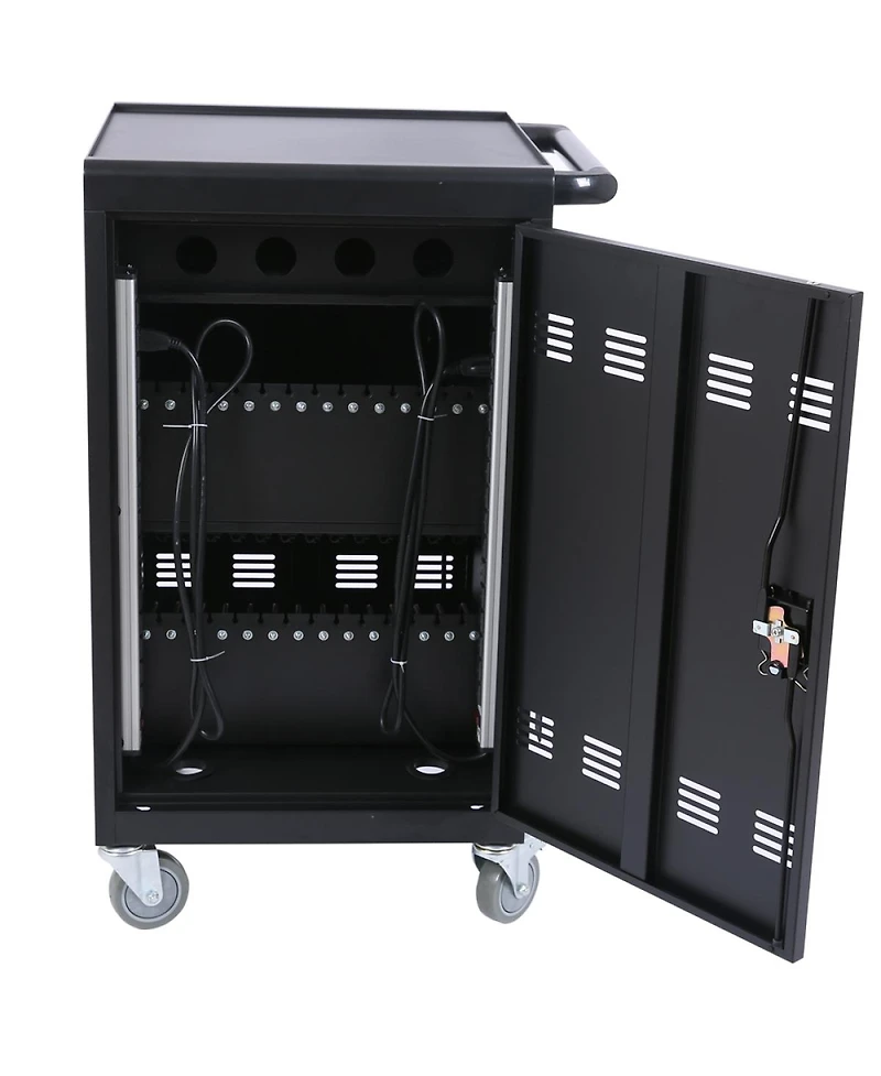 Streamdale Furniture Mobile Charging Cart And Cabinet For Tablets Laptops 35-Device