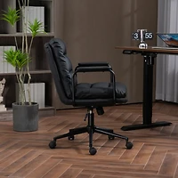 Simplie Fun Ergonomic Swivel Office Chair with Recline (Black)