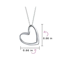 Bling Jewelry Floating Open Heart Pendant Necklace Sterling Silver With Chain