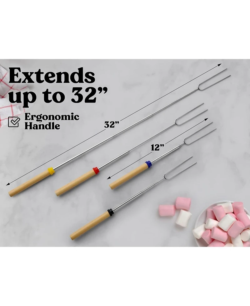Zulay Kitchen Long Marshmallow Roasting Sticks Extendable Design